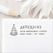 Rustic Christmas Tree Holiday Return Address (Insitu)