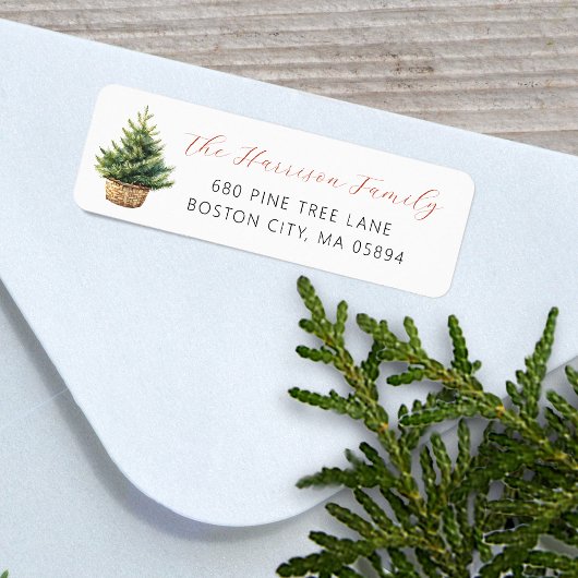 Rustic Christmas Tree In Basket Address