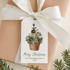 Rustic Christmas Tree Ornaments Cream Holiday Geschenkanhänger