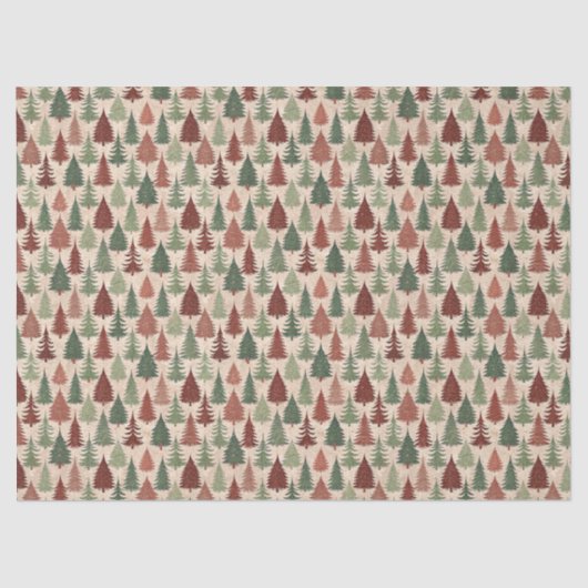Rustic Christmas Tree Seidenpapier (Vorderseite)