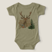 Rustic Christmas Tree with Brown-Beige Watercolor (Design Vorderseite)