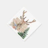Rustic Christmas Tree with Brown-Beige Watercolor Serviette (Ecke)