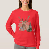 Rustic Christmas Tree with Brown-Beige Watercolor T-Shirt (Vorderseite)