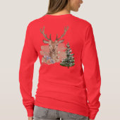 Rustic Christmas Tree with Brown-Beige Watercolor T-Shirt (Rückseite)