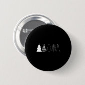 Rustic Christmas Trees Winter Forest Minimalist Button (Vorne & Hinten)