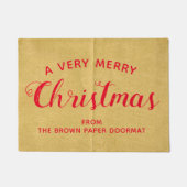 Rustic Christmas Welcome Brown Paper Look Doormat Fußmatte (Vorderseite)