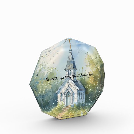 Rustic Church Path in Wildflower Meadow Fotoblock (Links)