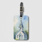 Rustic Church Path in Wildflower Meadow Gepäckanhänger (Vorderseite Vertikal)