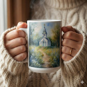 Rustic Church Path in Wildflower Meadow Kaffeetasse