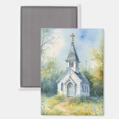 Rustic Church Path in Wildflower Meadow Magnet (Vorderseite/Rückseite)