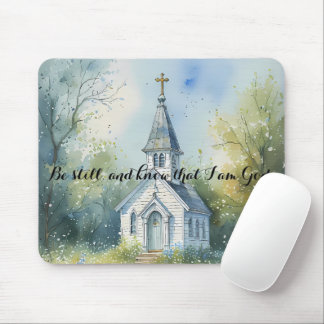 Rustic Church Path in Wildflower Meadow Mousepad