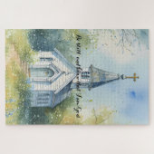 Rustic Church Path in Wildflower Meadow Puzzle (Horizontal)