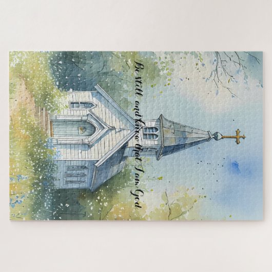 Rustic Church Path in Wildflower Meadow Puzzle (Horizontal)