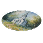 Rustic Church Path in Wildflower Meadow Schneidebrett (Ecke)