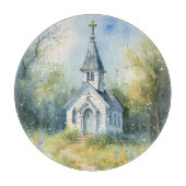 Rustic Church Path in Wildflower Meadow Schneidebrett (Vorderseite)