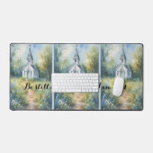 Rustic Church Path in Wildflower Meadow Schreibtischunterlage (Tastatur & Maus)