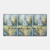 Rustic Church Path in Wildflower Meadow Schreibtischunterlage (Vorderseite)