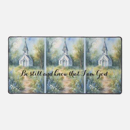 Rustic Church Path in Wildflower Meadow Schreibtischunterlage (Vorderseite)