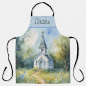 Rustic Church Path in Wildflower Meadow Schürze (Vorderseite)