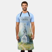 Rustic Church Path in Wildflower Meadow Schürze (Getragen)