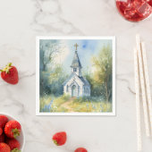 Rustic Church Path in Wildflower Meadow Serviette (Beispiel)