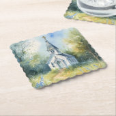 Rustic Church Path in Wildflower Meadow Untersetzer (angewinkelt)