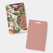 Rustic Citrus Floral summer Ausweis (Vorder- & Rückseite)