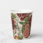 Rustic Citrus Floral summer  Bridal Shower Pappbecher (Rückseite)