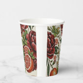 Rustic Citrus Floral summer  Bridal Shower Pappbecher (Rechts)