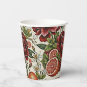 Rustic Citrus Floral summer  Bridal Shower Pappbecher (Vorderseite)