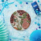 Rustic Citrus Floral summer  Bridal Shower Pappteller (Party)