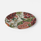 Rustic Citrus Floral summer  Bridal Shower Pappteller (Schrägansicht)