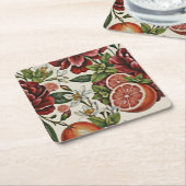 Rustic Citrus Floral summer  Bridal Shower Rechteckiger Pappuntersetzer (angewinkelt)