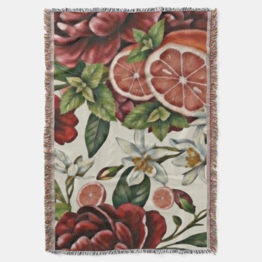 Rustic Citrus Floral summer Decke (Vorderseite Vertikal)