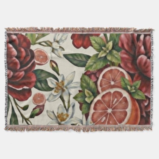 Rustic Citrus Floral summer Decke (Vorderseite)