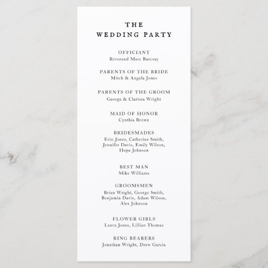 Rustic Citrus Orange Hochzeitsprogramm Programm (Rückseite)