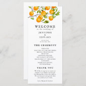 Rustic Citrus Orange Hochzeitsprogramm Programm (Vorne/Hinten)
