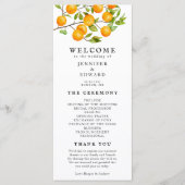 Rustic Citrus Orange Hochzeitsprogramm Programm (Vorderseite)