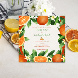 Rustic Citrus Orchard Magnetic Wedding Invitation Magnetkarte