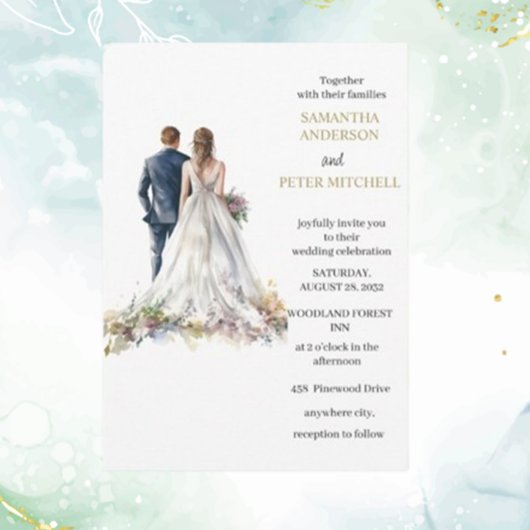 Rustic Classic Boho Blues Hochzeit Einladung