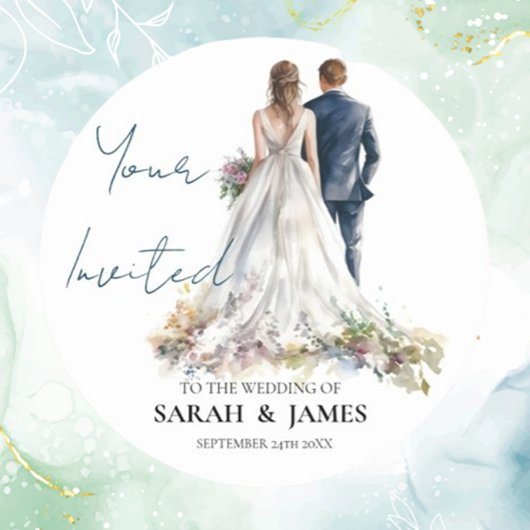 Rustic Classic Boho Floral Wedding Runder Aufkleber