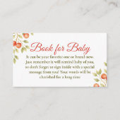 Rustic  Clothesline Apple Book For Baby Shower Begleitkarte (Vorderseite)