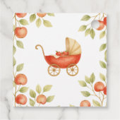 Rustic Clothesline Apple Locally Grown Baby Shower Geschenkanhänger (Rückseite)