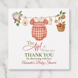 Rustic Clothesline Apple Locally Grown Baby Shower Geschenkanhänger