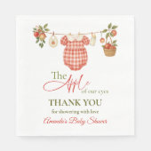 Rustic Clothesline Apple Locally Grown Baby Shower Serviette (Vorderseite)