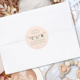 Rustic Clothesline Baby Girl Dusche Rücksendeadres Runder Aufkleber