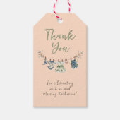 Rustic Clothesline Babydusche Vielen Dank Geschenkanhänger (Vorderseite)