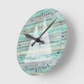 Rustic Coastal Decor Sailboat Runde Wanduhr (Winkel)