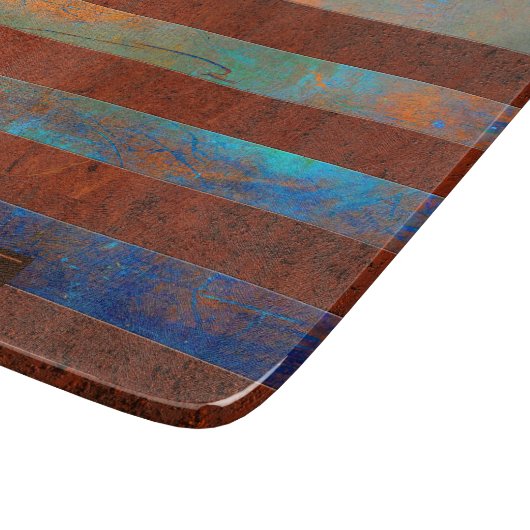 Rustic Coastal Glass Cutting Board Schneidebrett (Ecke)