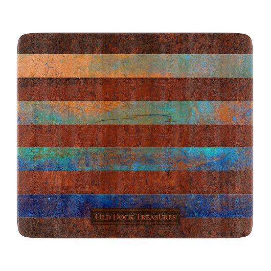 Rustic Coastal Glass Cutting Board Schneidebrett (Vorderseite)